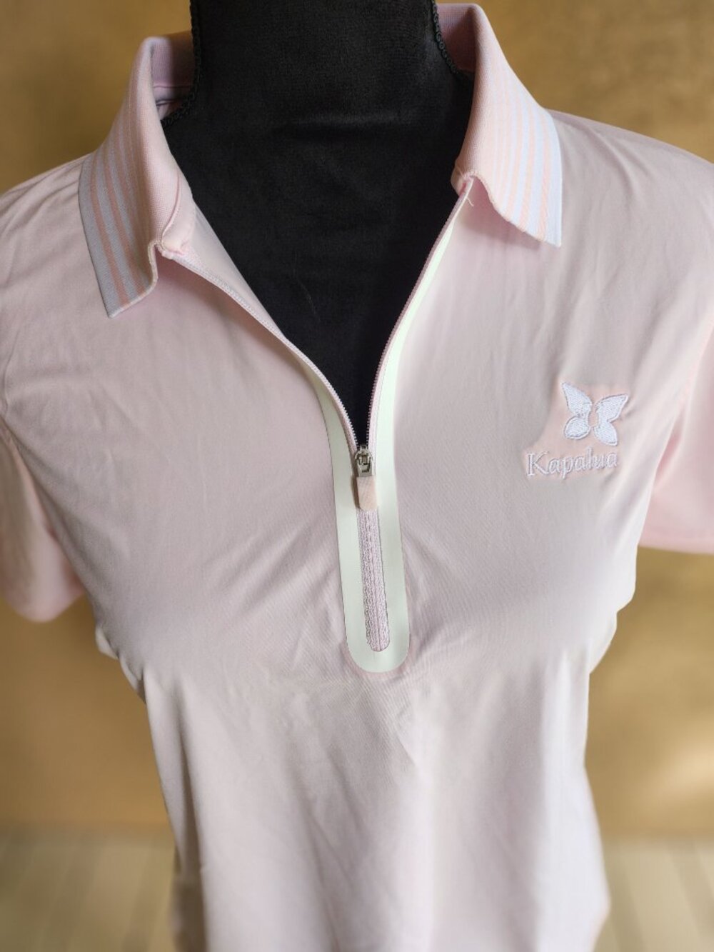G/FORE Kapalua Butterfly Silky Tech Nylon Zip Golf Polo Pink Equestrian Style M - Picture 5 of 15